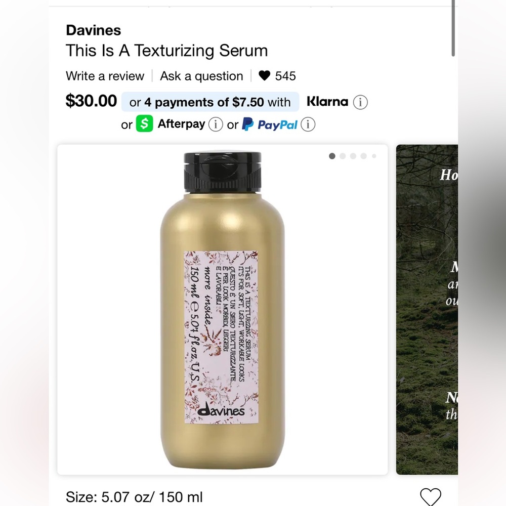 Davines Texturizing Serum